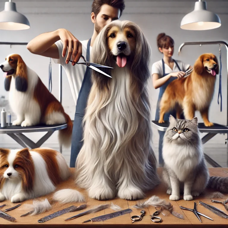 Texte alternatif (Français) : Coupes de poils pour chiens et chats à long poil. Texte alternatif (Vietnamien) : Cắt tỉa lông cho các giống chó mèo lông dài. Texte alternatif (Anglais) : Grooming for long-haired dogs and cats.