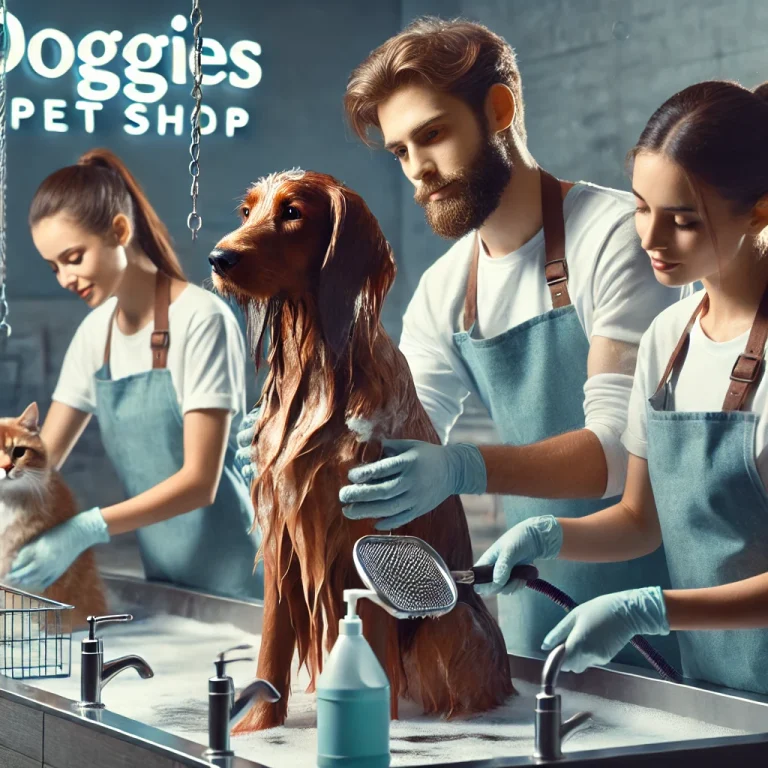 Nhân Viên Doggies Đang Tắm Và Cắt Tỉa Lông Cho Chó Mèo, Đảm Bảo Sự Thoải Mái Và An Toàn