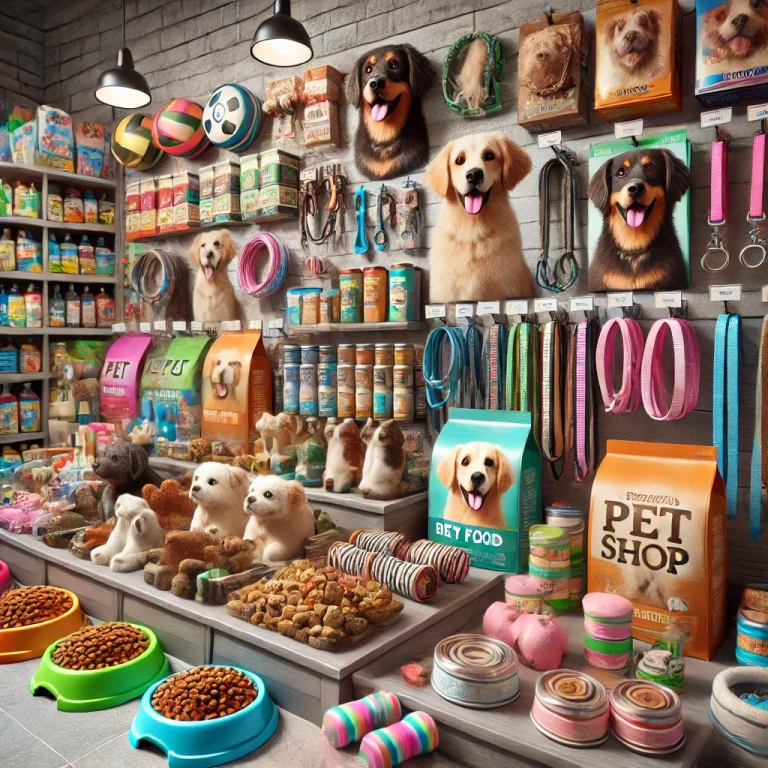 Sản phẩm thức ăn, phụ kiện và đồ chơi cho thú cưng tại Doggies Pet Shop.