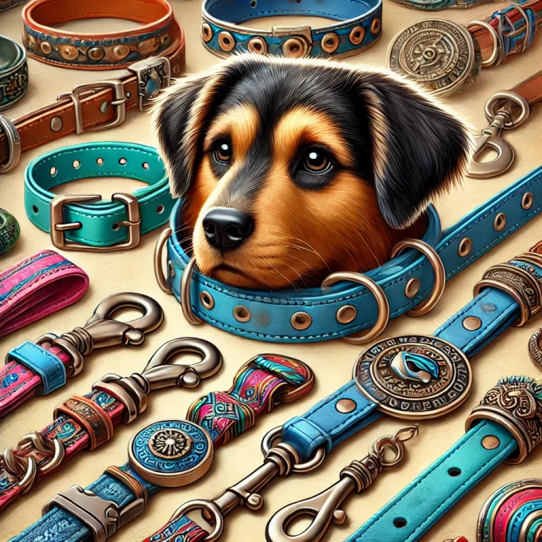 Texte alternatif (Vietnamien) : Vòng cổ và dây dắt thời trang và an toàn cho chó tại Doggies Pet Shop. Texte alternatif (Anglais) : Fashionable and safe dog collars and leashes at Doggies Pet Shop. Texte alternatif (Français) : Colliers et laisses tendance et sécurisés pour chiens chez Doggies Pet Shop.