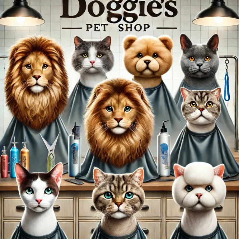 Minh họa các kiểu cắt lông phổ biến cho mèo tại Doggies