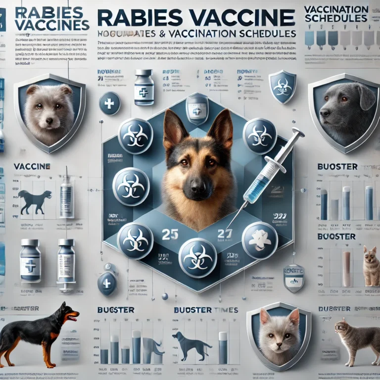 Biểu đồ vaccine phòng dại và lịch tiêm phòng cho chó mèo.
