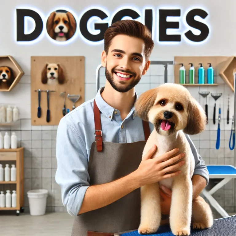 Khách hàng hài lòng cùng thú cưng tại DOGGIES Pet Shop.