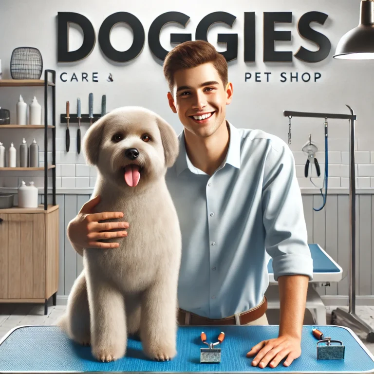 Khách hàng hài lòng cùng thú cưng tại DOGGIES Pet Shop.