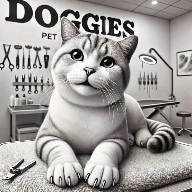 Mèo hạnh phúc với móng được cắt gọn gàng tại DOGGIES Pet Shop.