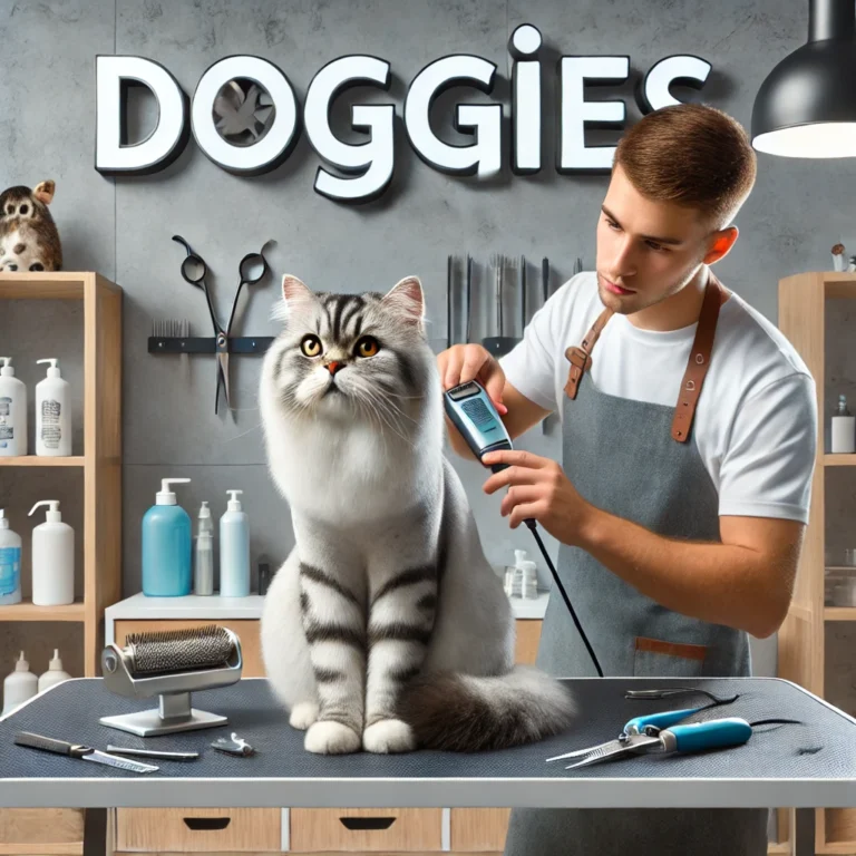 Dịch vụ grooming chuyên nghiệp cho mèo tại DOGGIES Pet Shop.