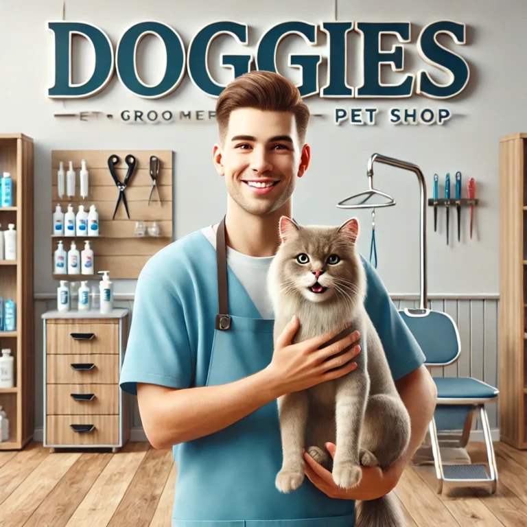 Khách hàng và mèo hài lòng với dịch vụ tại DOGGIES Pet Shop