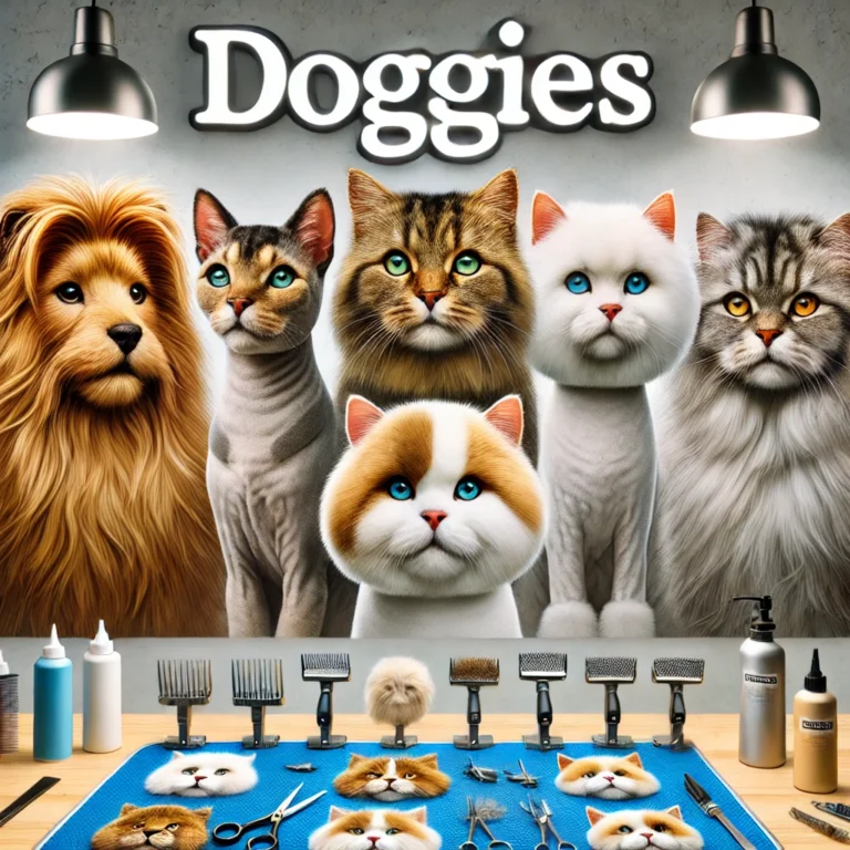 Các kiểu cắt tỉa lông khác nhau cho mèo tại DOGGIES Pet Shop.