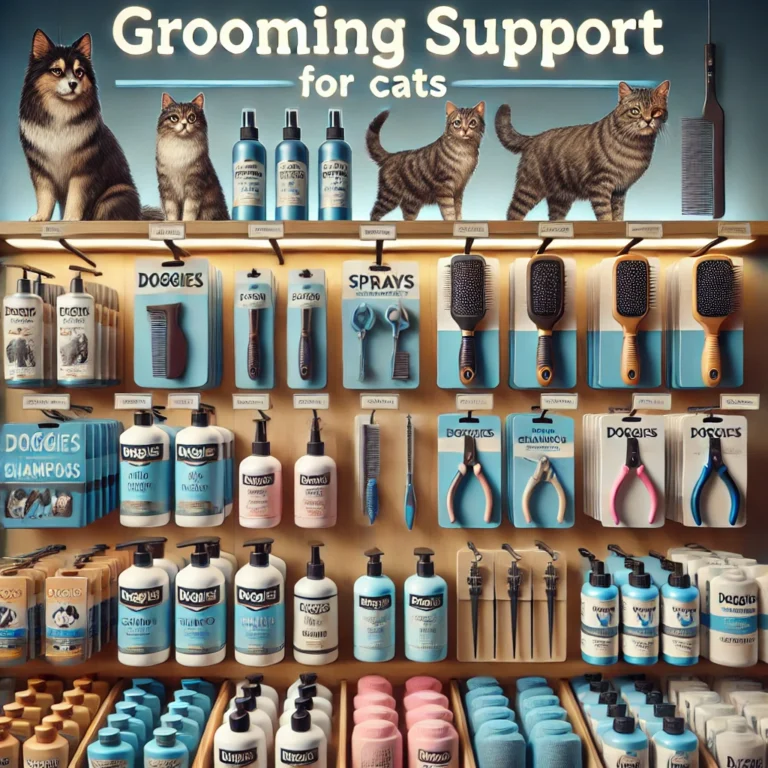 Các sản phẩm hỗ trợ grooming cho mèo được bày bán tại DOGGIES Pet Shop.