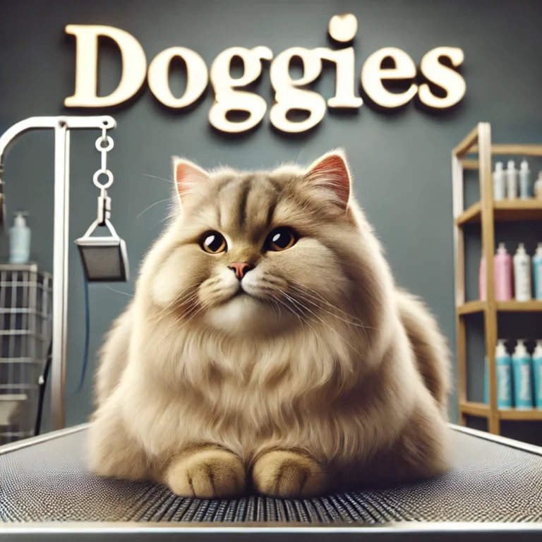 Mèo thoải mái và hạnh phúc sau khi được sấy lông tại DOGGIES Pet Shop.